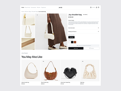 eCommerce Product Page bag beauty beauty product design dribble ecommers figma jw pei landing landing page online shop product shop store ui ui design ux web design website