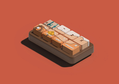 2D & 3D Keycap Design - Grand Canyon graphic design illustration keycap design