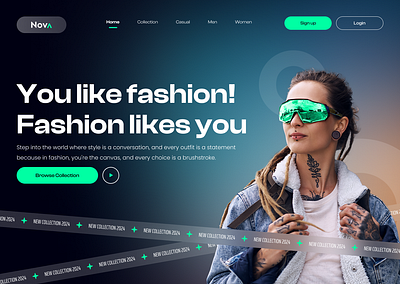 Fashion website hero section figma ui design ux design website design