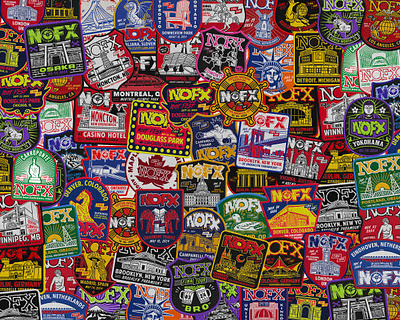 PATCH DESIGNS for NOFX (Band) FINAL TOUR (1983 - 2024) band merchandise graphic design handrawn illustration logo nofx vintage vintage logo