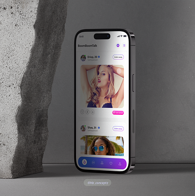 Dating App Home screen for BoomBoomtalk dating datingapp datingappui productdesign productdesigner ui uidesign uidesigner uiux ux uxdesign uxdesigner