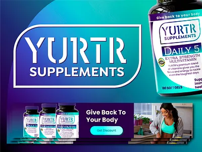 National Supplement Brand, Digital Ad Campaigns, and Packaging brand design branding digital ad digital ad design ecommerce brand graphic design lifestyle logo logo design motion graphics packaging packaging design print design retail brand social media ad supplements