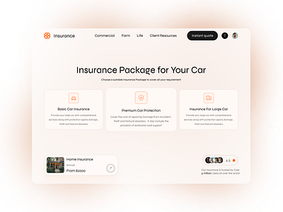 Insurance Packages Page branding figma insurance packages page motion graphics new ui design ui user experience user interface