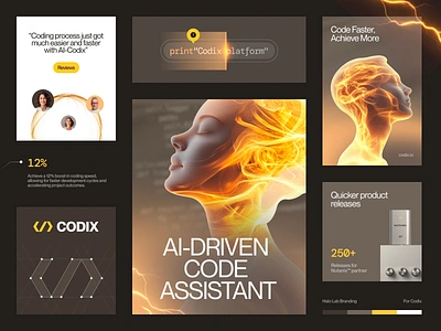 Codix AI Coding Tool - Branding & Visuals ai brand brand guidelines brand identity brand sign branding coding graphic design halo lab identity logo logo design logotype marketing packaging startup visual identity