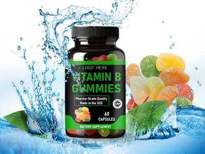 Supplement Gummies Vitamin Label Design amazon label bottle mockup gummies gummies label label design packaging design packaging label product label product packaging supplement label deisgn