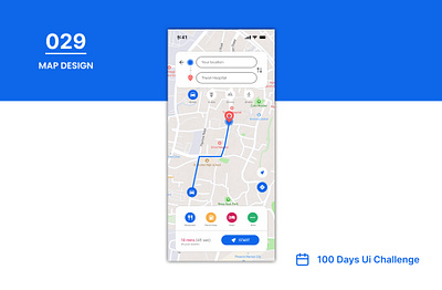 DAY-029 MAP DESIGN 100 days ui 100days 100daysofui app design appdesign daily ui challenge design figma live location location map map design mobile app mobile app design navigation ui ui design user exprience user interface ux