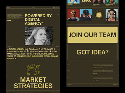 UI/UX For Digital Agency Website Dark Mode branding business website clean aesthetic corporate website creative agency creative web ui digital agency interactive ui landing page design marketing agency minimal ui modern web design portfolio website responsive design saas website seo optimized startup website uiux design web design web development