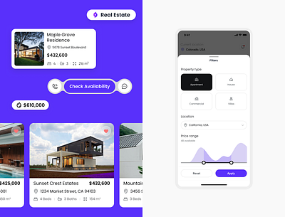 Real Estate Mobile App Interface ai app app interface estate management mobile mobile app mobile app design product product design property management real estate ui uidesign user interface ux uxdesign