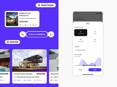 Real Estate Mobile App Interface ai app app interface estate management mobile mobile app mobile app design product product design property management real estate ui uidesign user interface ux uxdesign