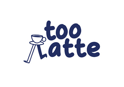 Too Latte Brand logo and identity blue branding coffee logo sustainable to go