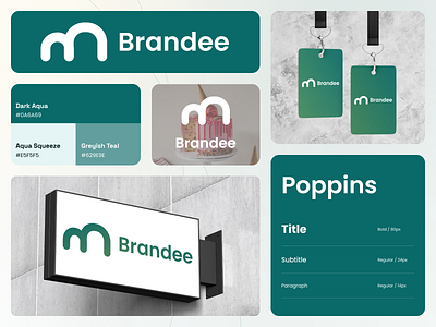 Brandee - Brand Guidelines - Color Meaning & Stationery advertisement bakery bakery shop brand book branding color meaning company company card food gudeline logo main logo mockup pitchdeck presentation signage stationary textstyle ui visual identyt