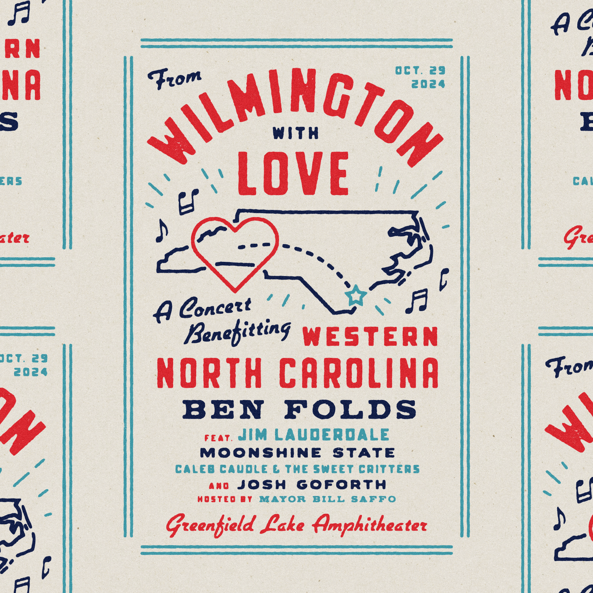 From Wilmington with Love apparel concert illustration merch design north carolina poster show poster swag texture typography vintage