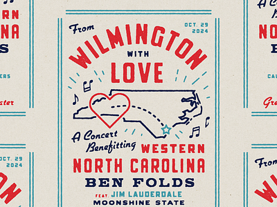 From Wilmington with Love apparel concert illustration merch design north carolina poster show poster swag texture typography vintage