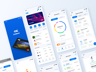 OXI Bank online banking app IOS Android android banking clean ui design system finance fintech ios mobile app mobile ui payments product design ui uiux ux research