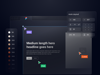 Design overview for fjorge dark darkmode design figma ui