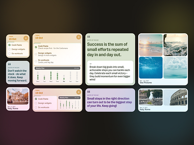 24 Widget Design Variations for Everyday Apps - P2 branding design ui ui ux ui ux design uidesign uiux uiuxdesign widgets