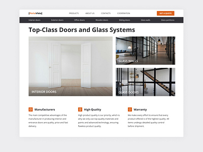 Hero block for doors showcase website hero block product showcase ui design web design