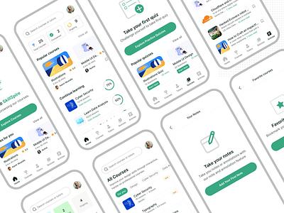 SkillSpire Educational Learning App Design android app design design dribbbleshots educational app empty screens ios learning app mobile app design ui ui design ux ux design