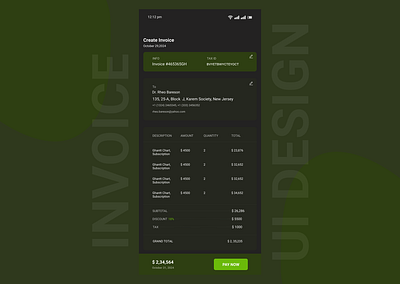 INVOICE UI DESIGN app brand design dialyui dribble figma invoice money pay payment product screen trend ui