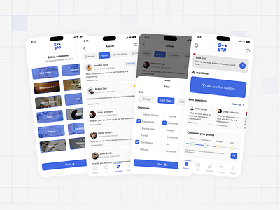 5Gap - Experience transfer application android answer app application call chat counseling filter gap guidance help ios mentor mobile mobile ui question talk ui user interface design ux