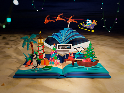 Florida Aquarium | 3D Product Animation 3d after effects animation beach blender book brand design christmas design marketing pop up book product render santa claus visualization