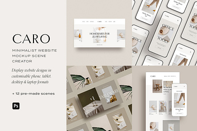 Minimal Website Mockup Scene Creator iphone minimal minimal devices minimalist phone portfolio presentation responsive responsive design showcase web design mockup website website design website mockup website presentation website template
