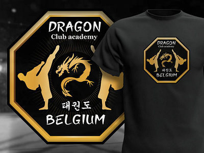 Dragon Club Academy Belgium : Taekwondo club academy logo logo design