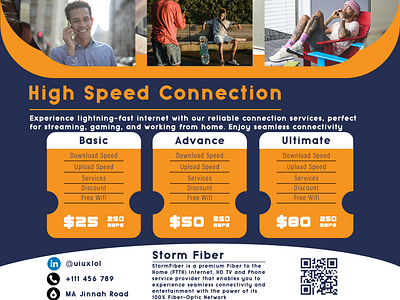 Storm Fiber Internet Connection Flyer Template flyer graphic design internet