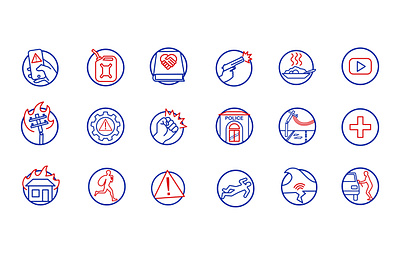 Haiti crisis app icons app design emergency icon icon design infographic line art public service ui vector icon vector illustration