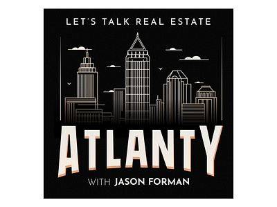 Podcast cover architectural illustration atlanta cityscape cover design podcast podcast cover vector design vector illustration