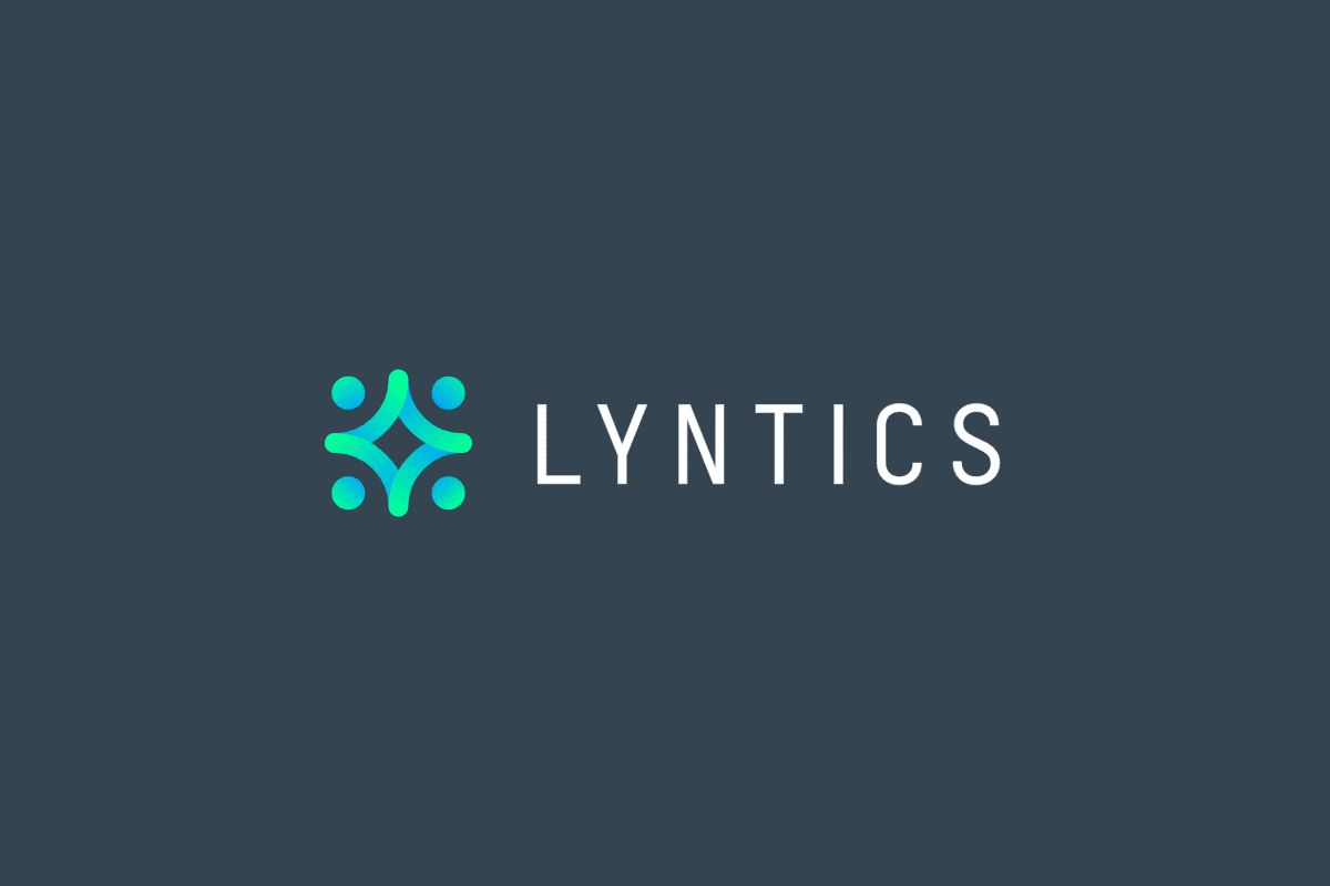 Lyntics — Branding abstract analytics blue branding data gradient green group logo people privacy symmetry