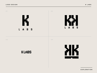 K Labs - Logo Exploration art graphic design logo logo exploration minimallogo monochrome personal branding ui