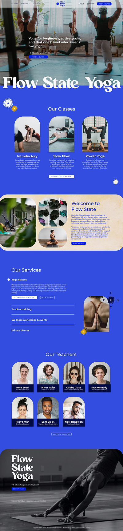 Home page design for a yoga studio brand identity branding home page homepage landing page landingpage logo design typography ui web design website yoga studio design