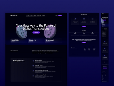 ChainCore bitcoin branding crypto crypto website design graphic design layout ui ux website website design