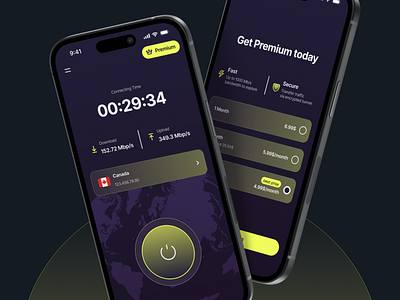 VPN mobile app app design ui vpn