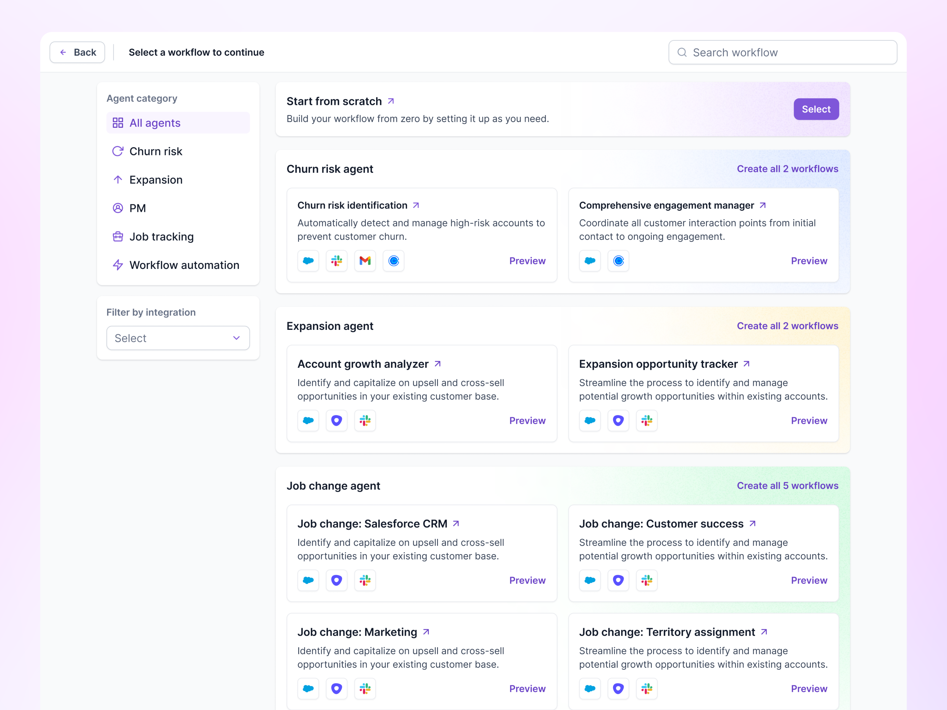 Lantern Workflow Templates (Agents) ai apollo artificial intelligence automation cards crm filters hubspot library open ai outreach sale sales salesforce salesloft sdr template workflow workflow template workflows