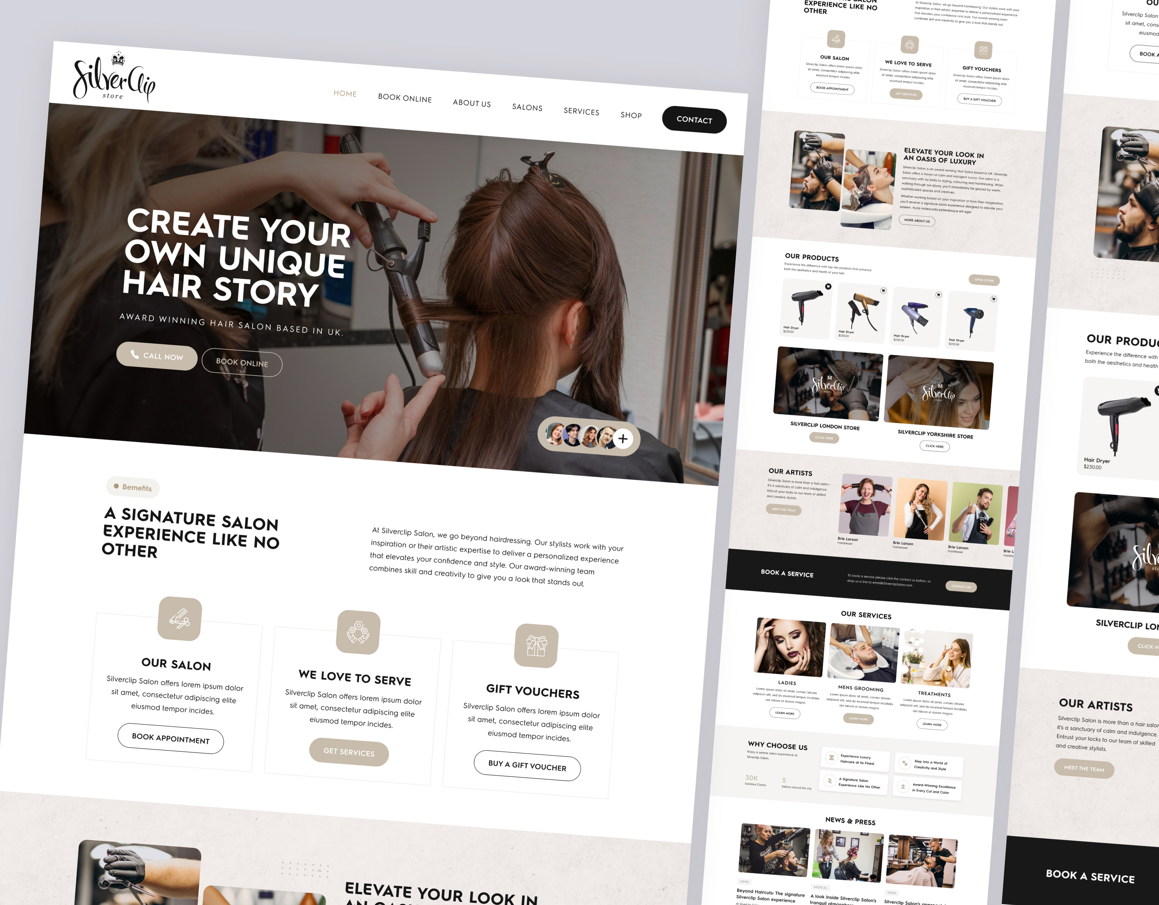 Hair Salon Store Website Landing Page beauty care website beauty product beauty product website beauty spa website beauty stylist cosmetics website hair expert website hair salon hair salon app hair salon landing page hair salon website hair style website hair stylist website minimal website salon website skin care website website landing page website ui ux website uiux design woman salon