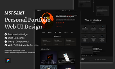 personal portfolio website Design app ui design design graphic design landing page design responsive ui design ui ui design ui ux design user experience design user interface deisgn ux ux design web application design web design web ui design website design