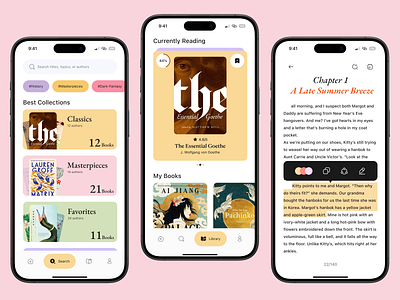 Booki - Reading Application application book book app book store clean minimal readign reading app ui user interface