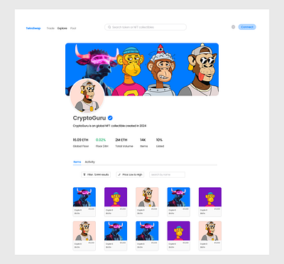 NFT Marketplace page design figma illustration nft product ui ux web web3