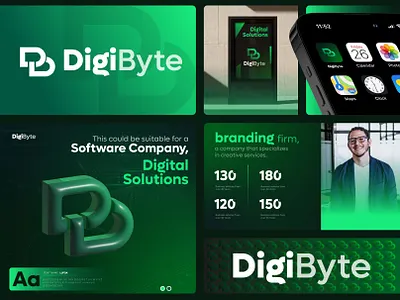 DigiByte Software Company logo | Digital Brand Solutions 3d brand identity branding digital branding solutions digital marketing digital solutions graphic design identidade visual influencer marketing it company logo logo logo design marketing saas logo software company logo tech logo technology logo ui visual identity