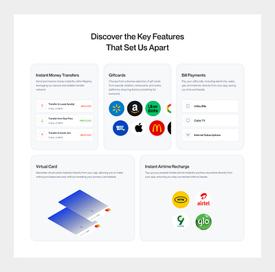 Fintech Bento cards design features fintech fintech landing page landing page marketing site productdesign ui uiuxdesign ux web design