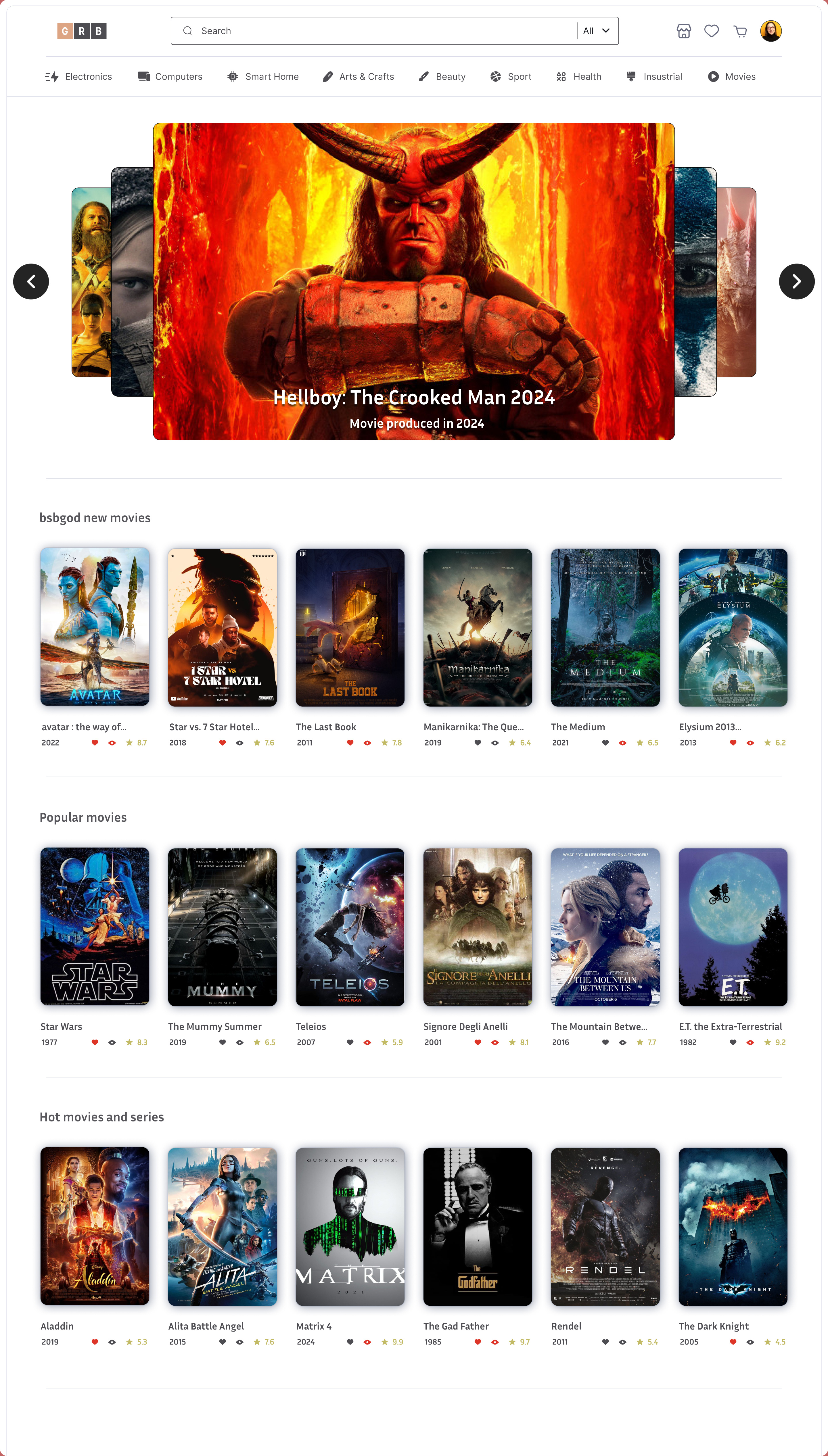 Movie website template named bsbGodMovie bsbgodmovie design design web graphic design rezabsbgod template template bsbgodmovie ui ui web web template