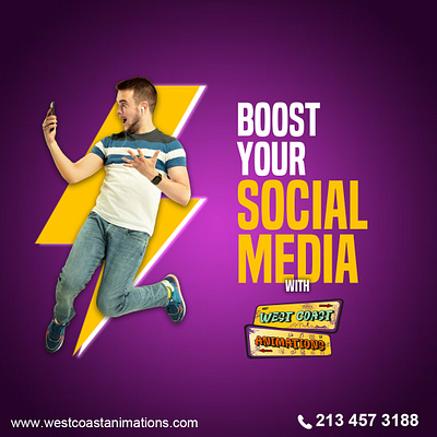 Boost Your Social Media Presence with Westcoast Animations! branding design logo marketing social media