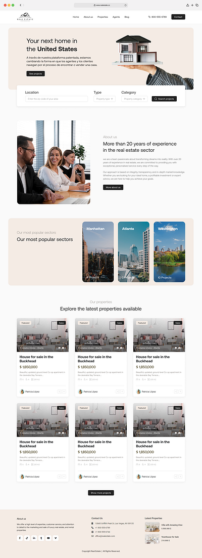 Real Estate Website Concept real estate ui web design