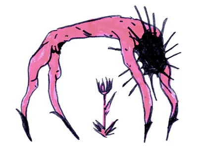 PINK DOG OVER LIONS' TEETH design digital drawing experimental graphic design illustration