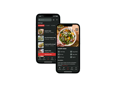 Meal recipes design food meal ui ux