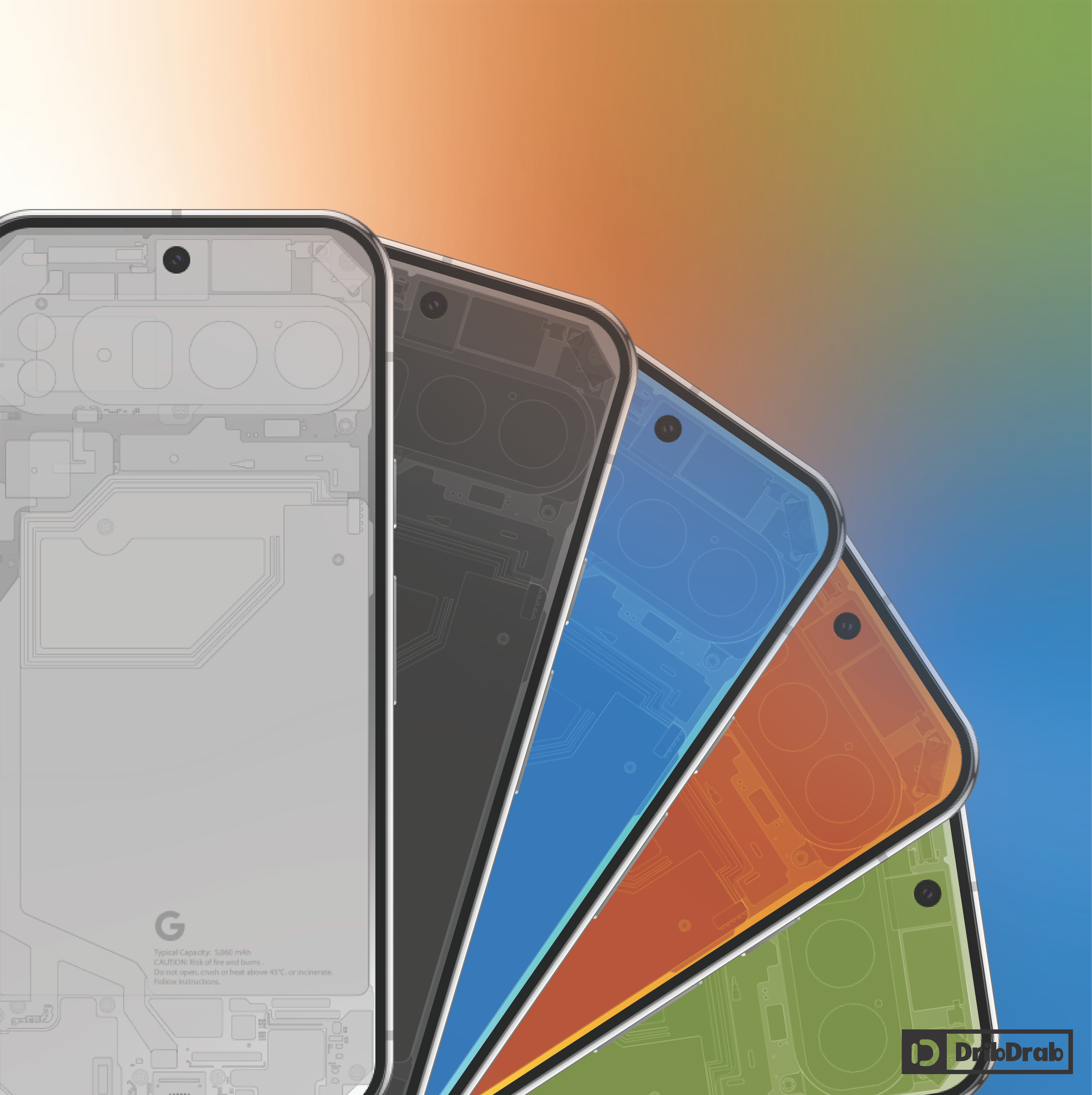Pixel 9 Series Teardown Wallpapers adobe illustrator blue design dribdrab free google pixel green grey minimal orange pixel 9 pixel 9 pro pixel 9 pro xl schematic teardown vector wallpaper wallpapers white xray