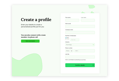 Create account profile page account createpofile profile page signup