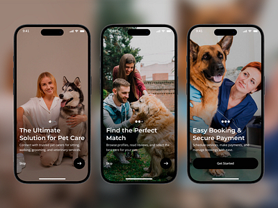 Pet Care Service App Design animal animal care app application cat clinic dog healthcare mobile mobile ui pet pet app pet care pet care app pet clinic pet health pet shop veterinary